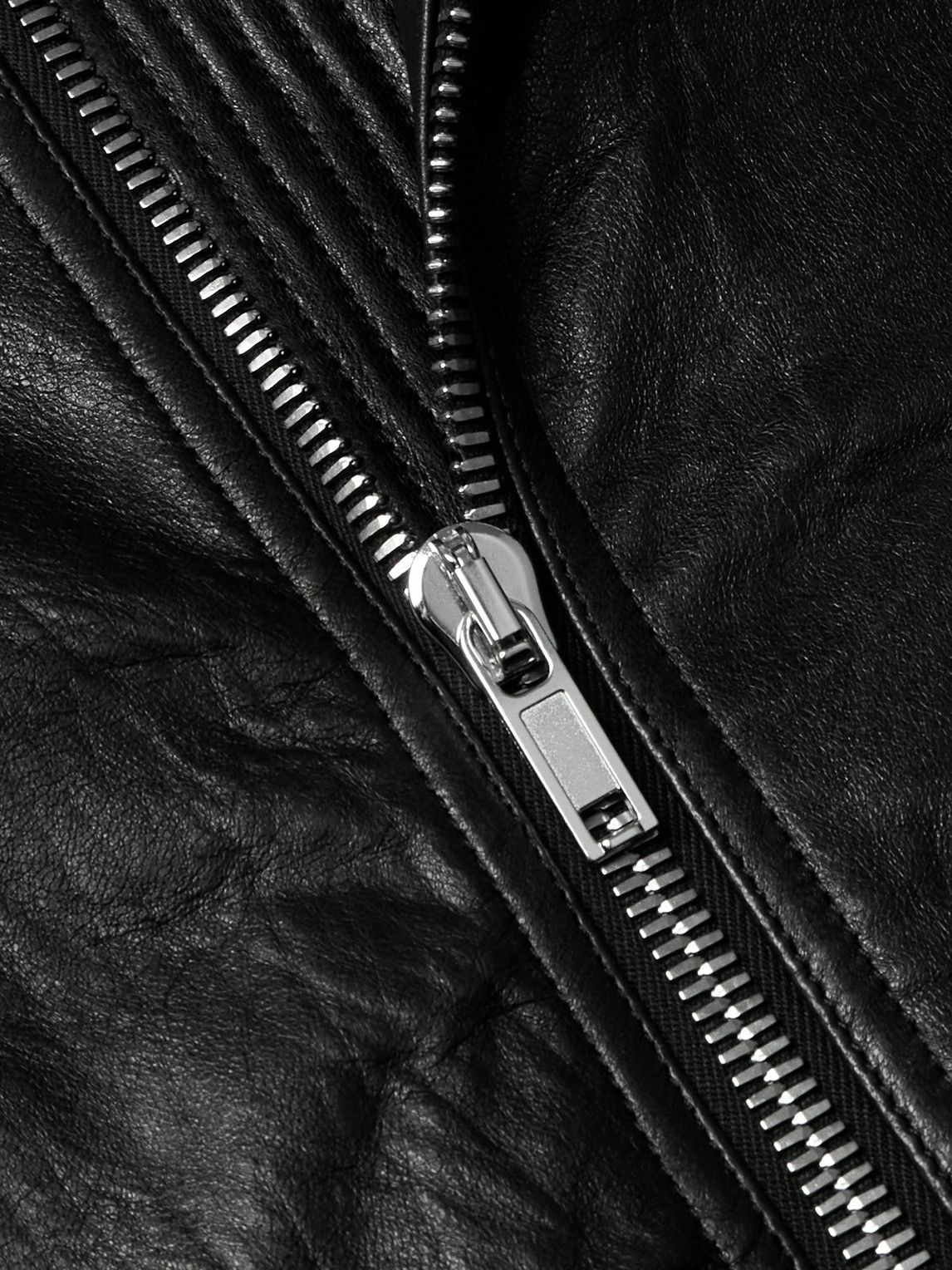 Rick Owens - Waxed-Leather Bomber Jacket - Black Rick Owens