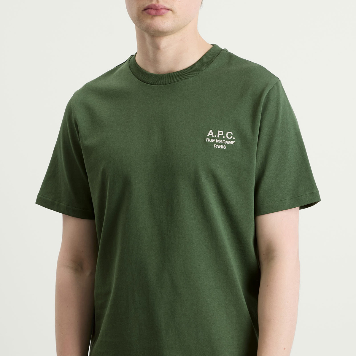 A.P.C. Men's Rue Madame Logo T-Shirt in T Fonce/Blanc