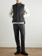Kingsman - Slim-Fit Quilted Padded Wool and Cashmere-Blend Gilet - Gray