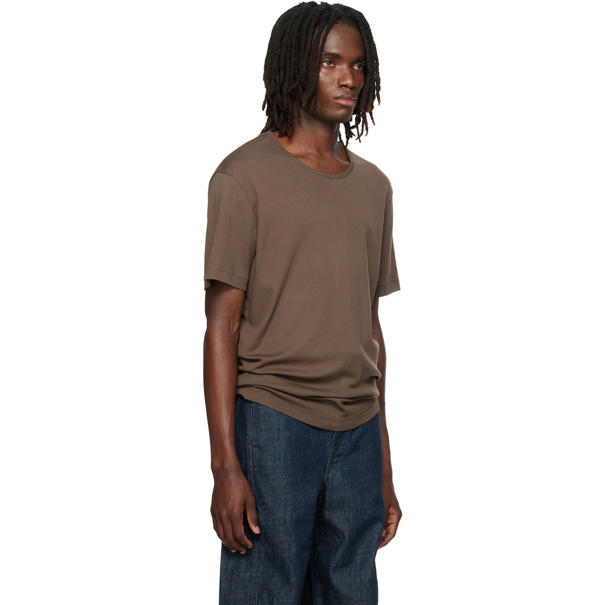 LEMAIRE Brown Scoop-Neck T-shirt