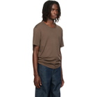 LEMAIRE Brown Scoop-Neck T-shirt