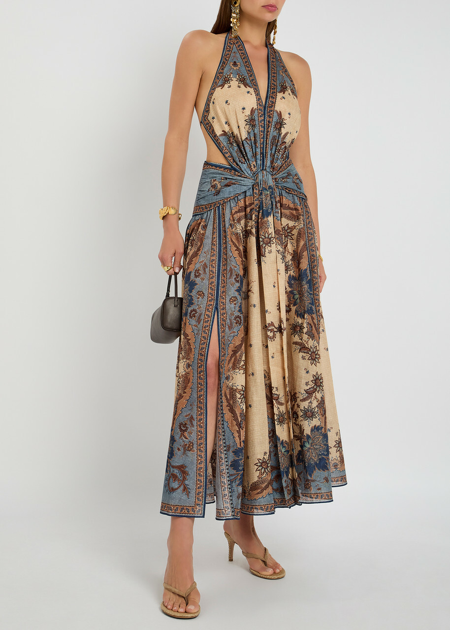 【Zimmermann】Ascension printed cotton maxi dress Zimmermann Ascension Cotton Halter Maxi Dress | Saks Fifth