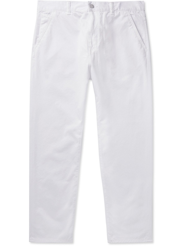 Photo: EDWIN - Universe Slim-Fit Cropped Garment-Dyed Cotton-Twill Trousers - White