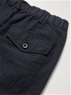 Alex Mill - Straight-Leg Cropped Slub Cotton and Linen-Blend Drawstring Trousers - Blue