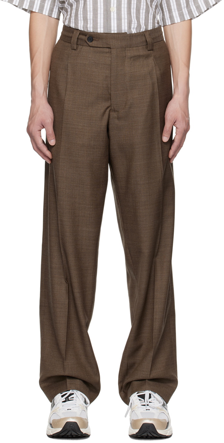 mfpen Brown Pleated Trousers mfpen