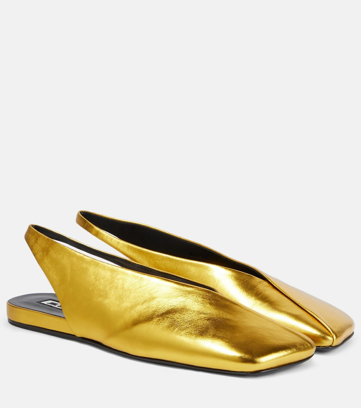 Jil Sander Metallic leather slingback flats Jil Sander
