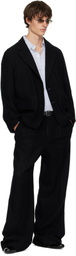 SIRE Black Pleated Tailored Trousers