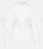 Alexander McQueen Draped cotton poplin shirt