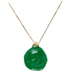 Bottega Veneta Gold and Green Wax Seal Necklace