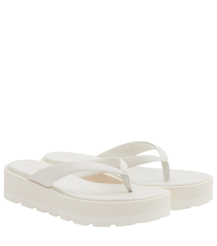 Photo: Gianvito Rossi Leather platform thong sandals