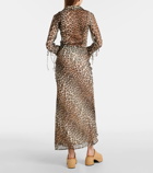 Ganni Leopard-print chiffon maxi skirt