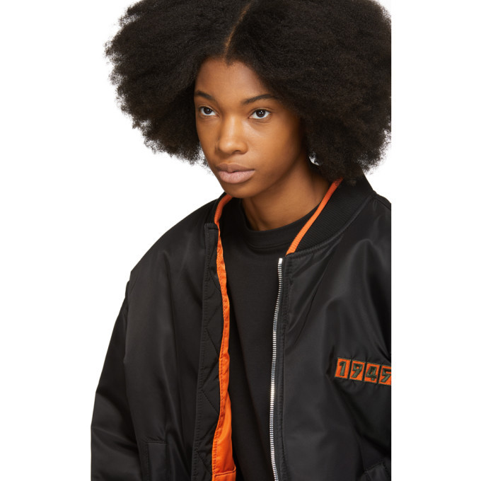 ADER error Reversible Black Down Logo Bomber Jacket ADER error