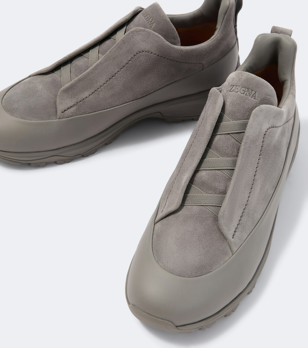 Zegna Triple Stitch Monte suede slip-on sneakers