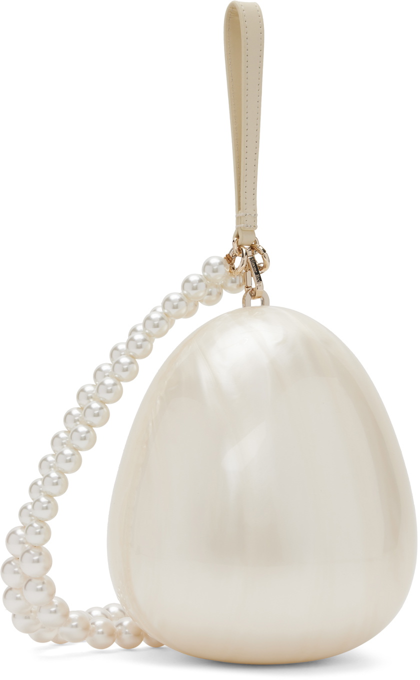 Simone Rocha SSENSE Exclusive Off-White Pearl Egg Pouch