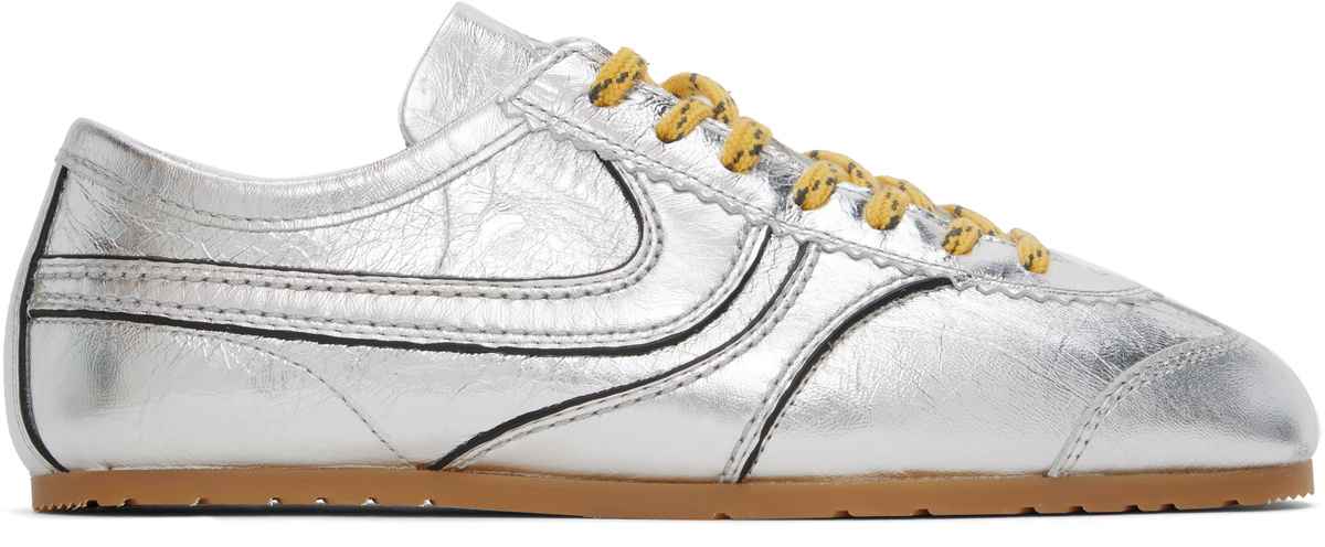 Dries Van Noten Silver Metallic Sneakers