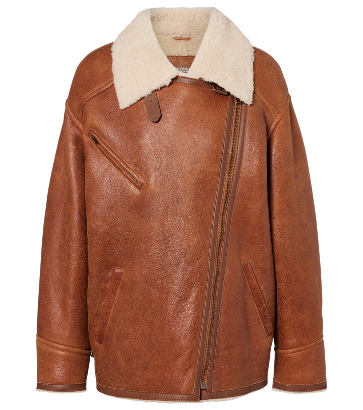 Photo: Isabel Marant Adelina shearling-trimmed leather jacket