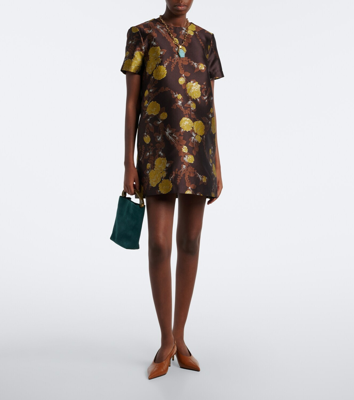 La DoubleJ Devon floral jacquard minidress