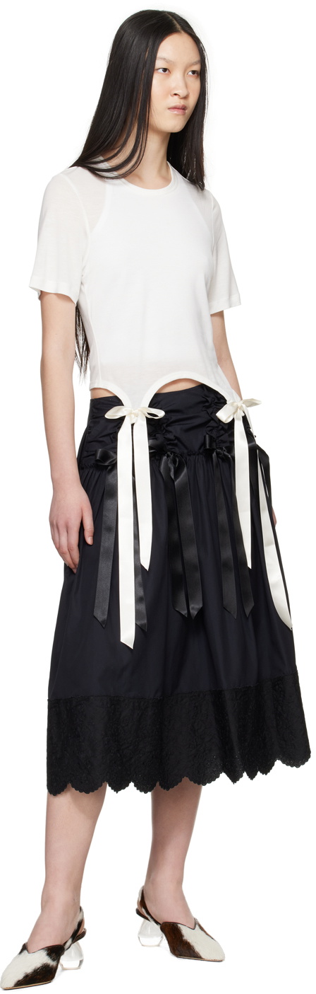 Simone Rocha Off-White Bow Tail Easy T-Shirt Simone Rocha