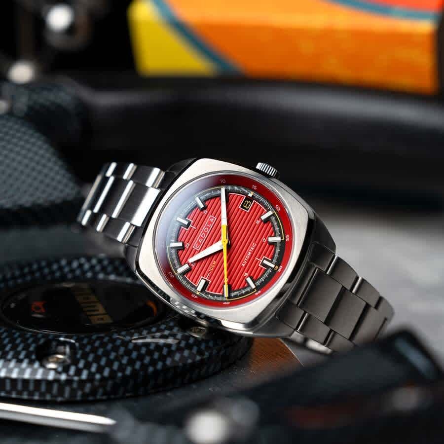 Cadola Buxton Automatic Red Dial Mens Watch CD-1057-22 Cadola display picture 1