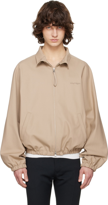 Photo: Courrèges Beige Cotton Zipped Bomber Jacket