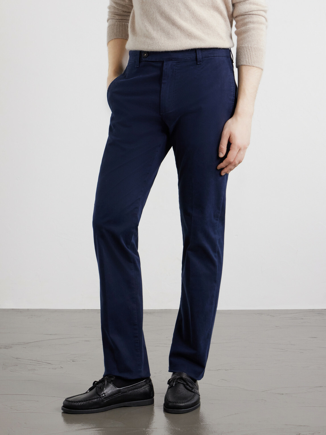 Massimo Alba - Winch Straight-Leg Cotton-Blend Twill Trousers - Blue