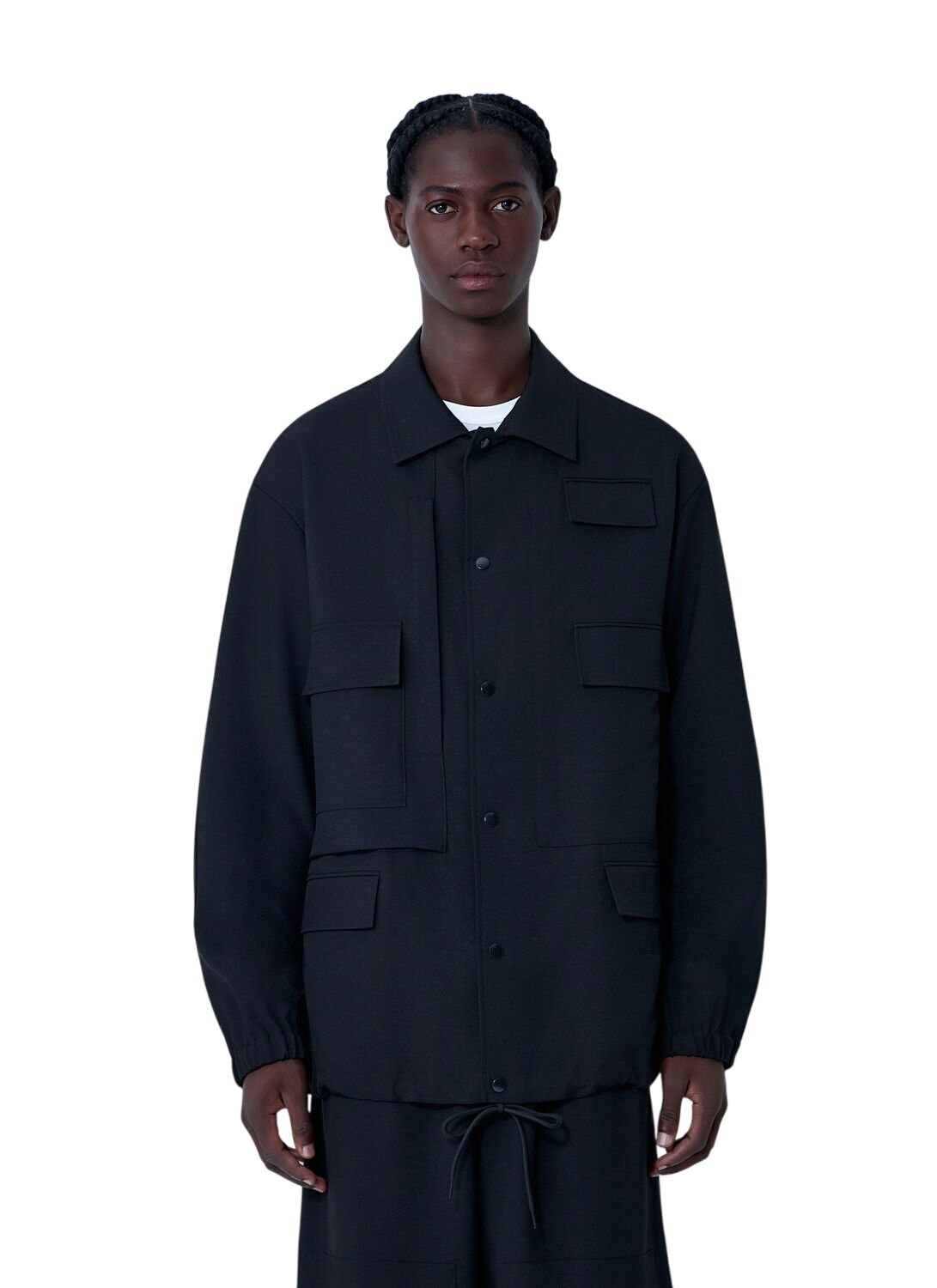Y-3 Black Bonded Ripstop Overshirt Y-3