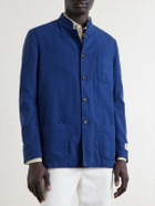 Massimo Alba - Bali Unstructured Nehru-Collar Cotton-Gauze Jacket - Blue