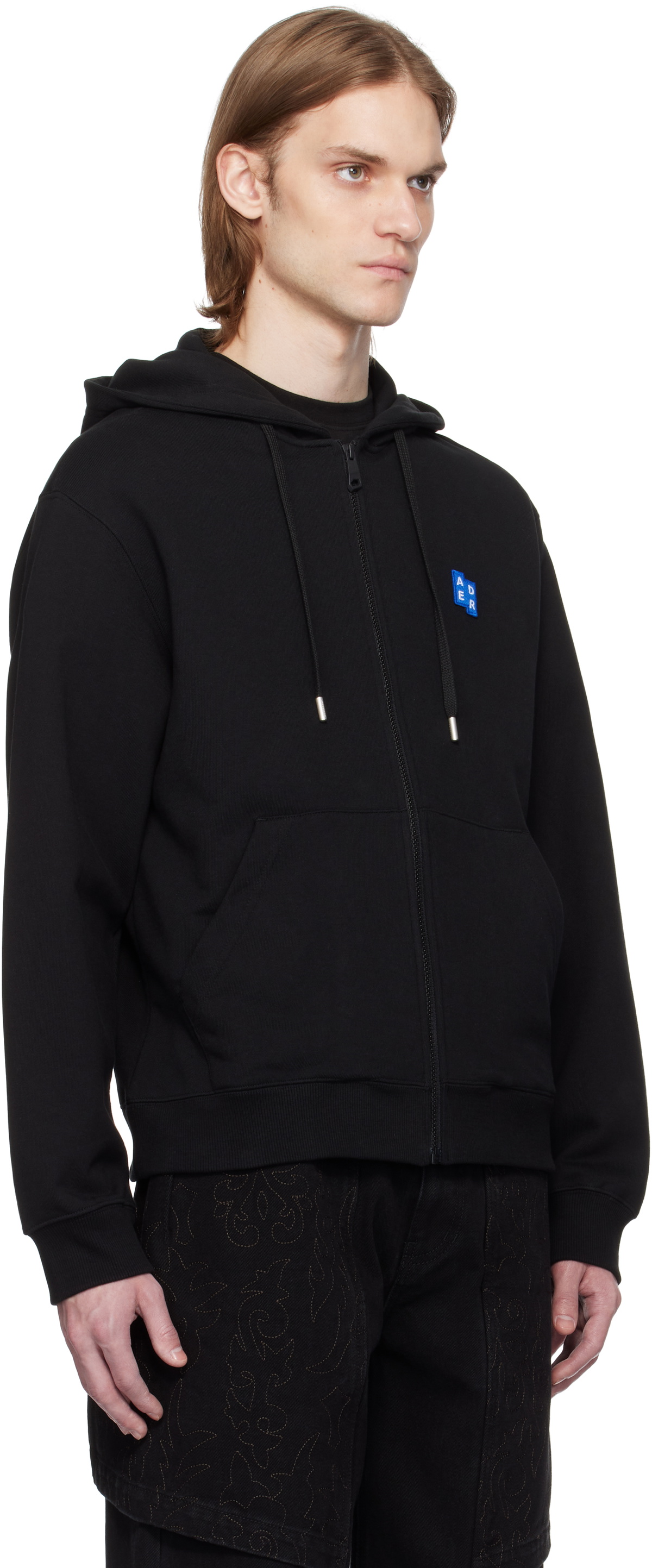 ADER error Black Sig; TRS Tag 01 Zip-Up Hoodie