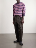WTAPS - Logo-Appliquéd Striped Cotton-Jersey T-Shirt - Pink