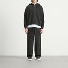 MKI Men's Mohair Blend Knit Zip Hoodie in Charcoal