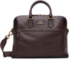 Polo Ralph Lauren Brown Pebbled Leather Commuter Briefcase