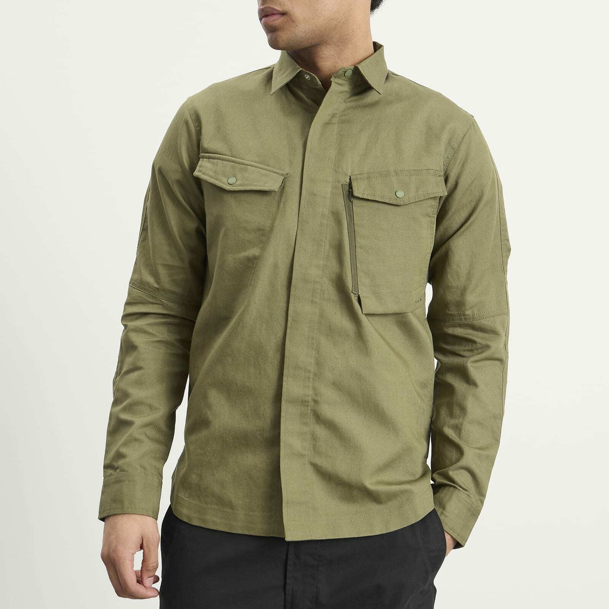 Maharishi Men's Hemp Custom Shirt in Olive Og-107F