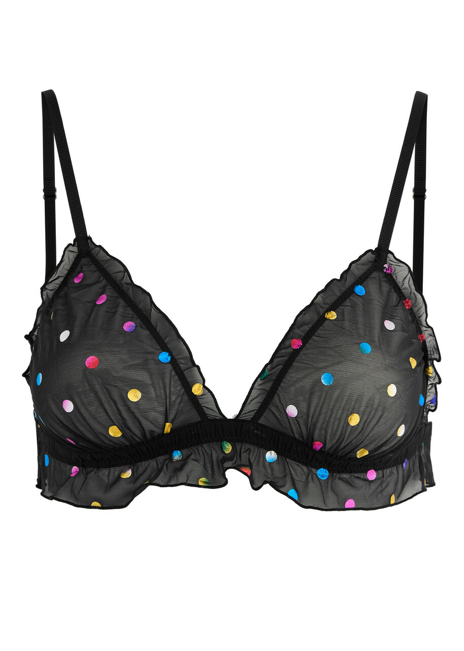 Love Stories Reggipetto Polka dot Mesh bra Black