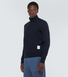 Thom Browne Ribbed-knit mockneck cotton sweater