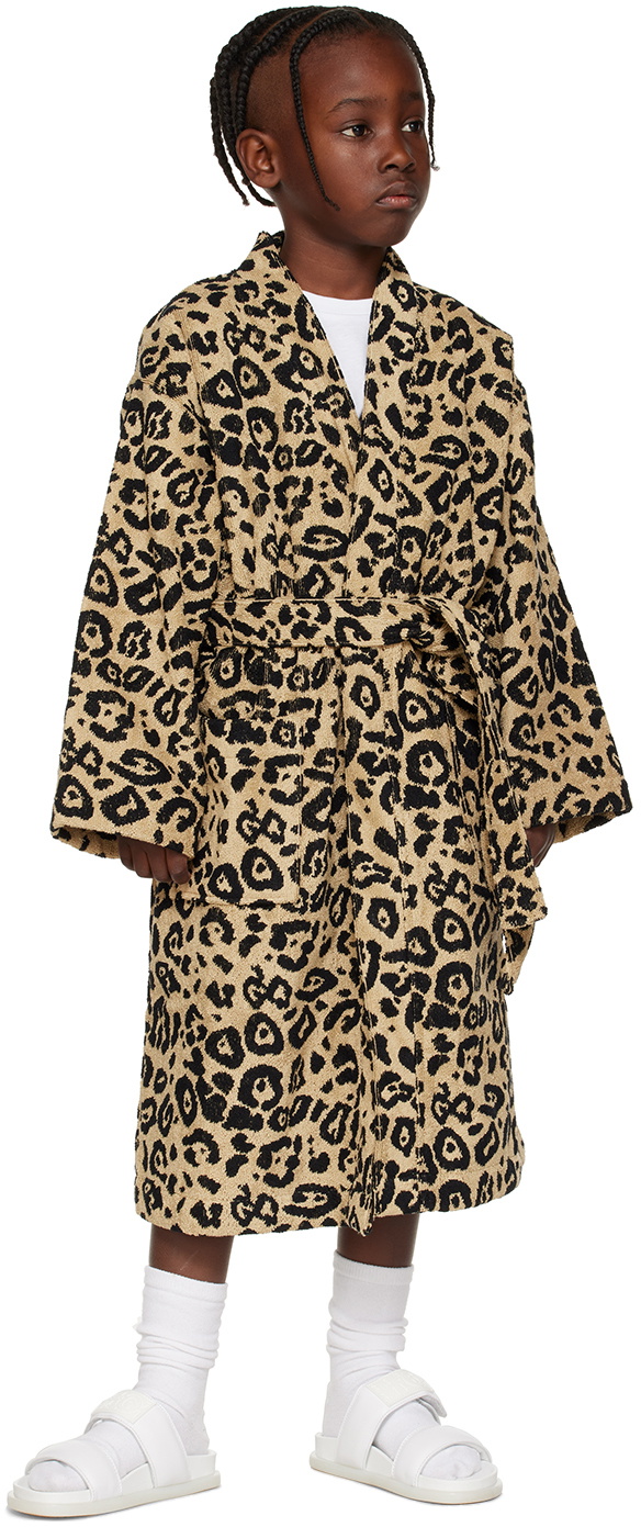 OAS Kids Beige Leopard Bathrobe
