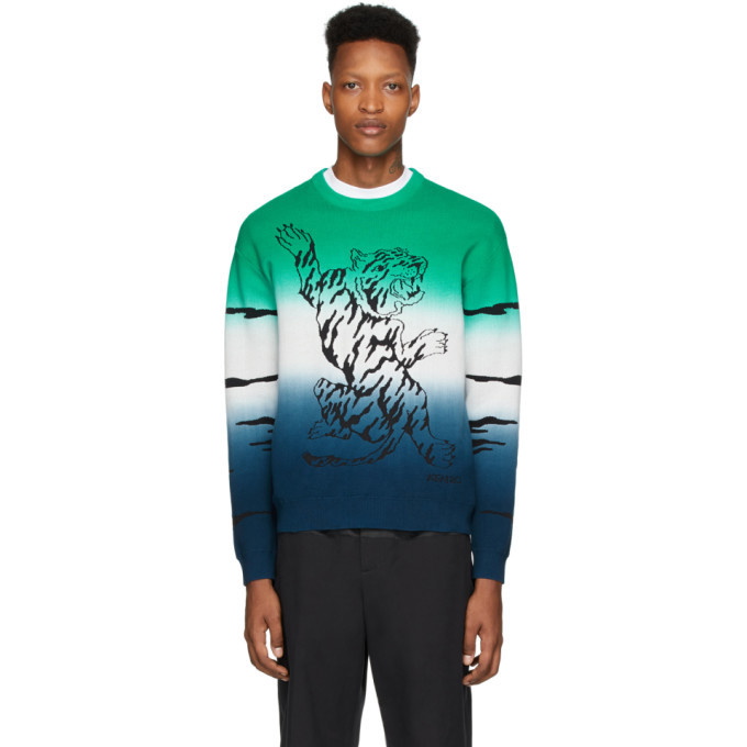 Photo: Kenzo Green Gradient Tiger Sweater