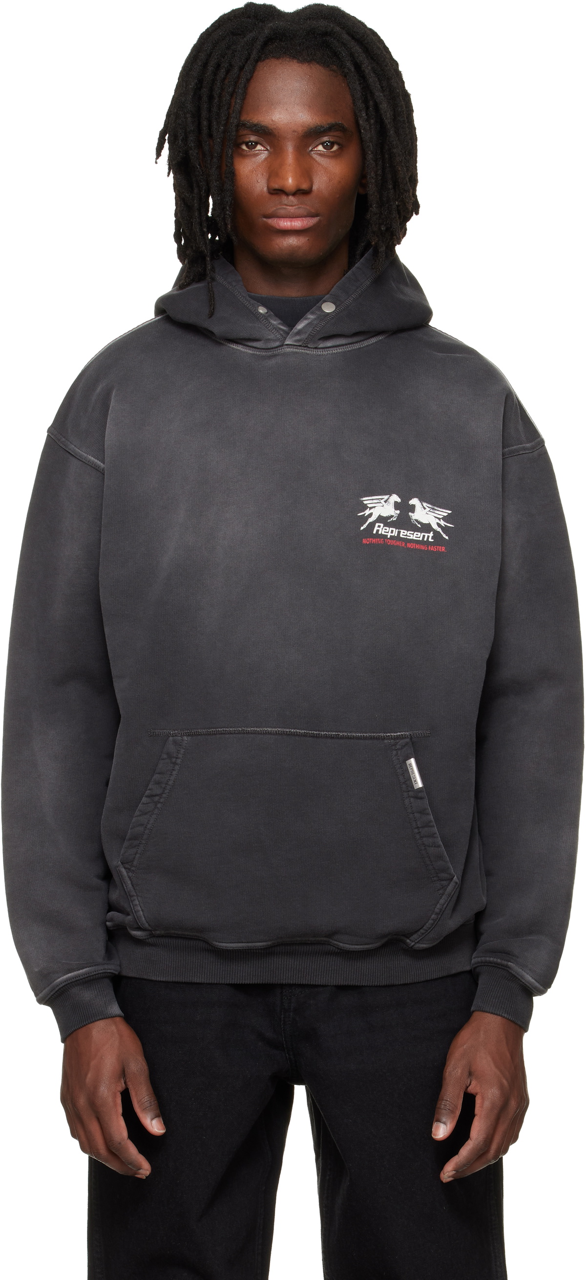 Represent Black 24 Hour Service Hoodie