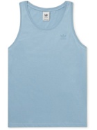 adidas Originals - Logo-Flocked Cotton-Jersey Tank Top - Blue