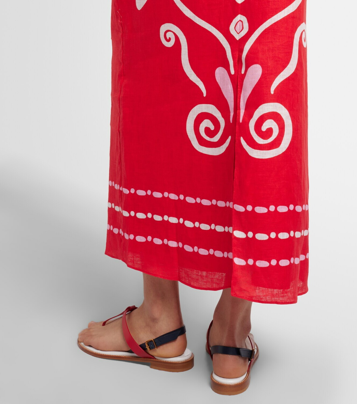 Cala de la Cruz Orly printed halterneck linen midi dress