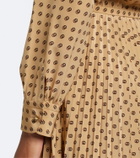 Gucci Interlocking G plissé silk midi dress