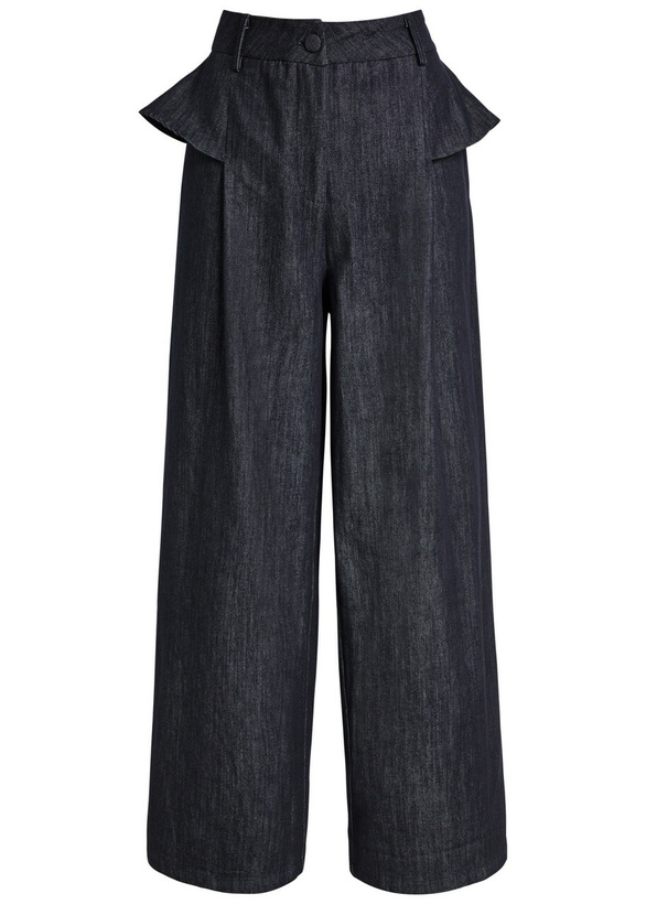 Photo: Sister Jane Curio Ruffled Wide-leg Denim Trousers