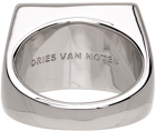 Dries Van Noten Silver & Khaki Signet Ring