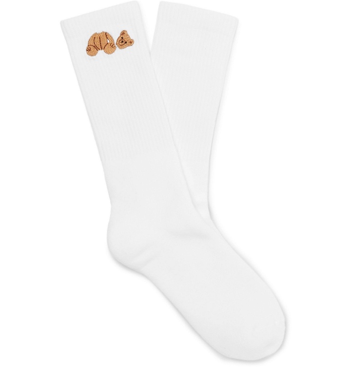 Photo: Palm Angels - Embroidered Cotton Socks - White