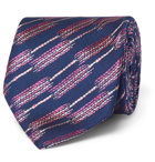 Charvet - 7.5cm Embroidered Silk Tie - Blue