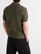 RAG & BONE - Cotton and Hemp-Blend Piqué Polo Shirt - Green