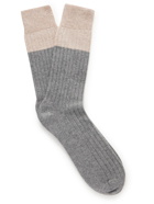 NN07 - Colour-Block Ribbed-Knit Socks
