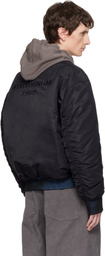 WOOYOUNGMI Black Back Logo MA-1 Bomber Jacket