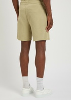 Boss Logo-embroidered Waffle Cotton-blend Shorts Green