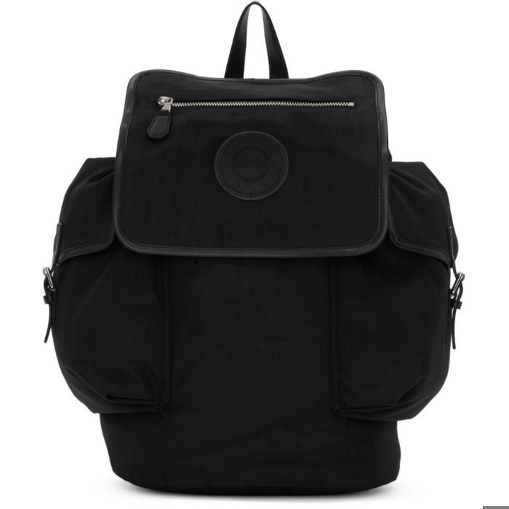 Photo: Versus Black Nylon Logo Flap Backpack