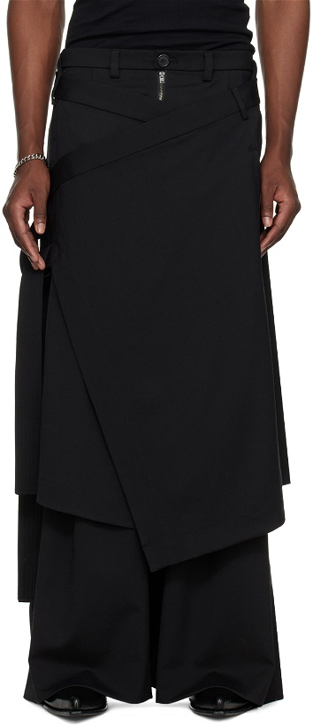 Photo: LU'U DAN Black Apron Midi Skirt